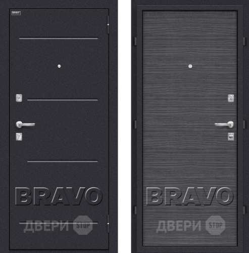 Входная металлическая Дверь Bravo Оптим Кобра Black Wood в Звенигород