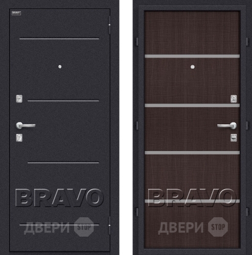 Входная металлическая Дверь Bravo Оптим Лайн Венге в Звенигород