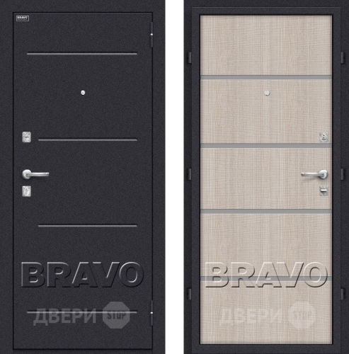 Входная металлическая Дверь Bravo Оптим Лайн Капучино в Звенигород