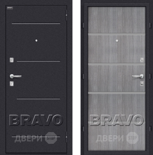 Входная металлическая Дверь Bravo Оптим Лайн Грей в Звенигород