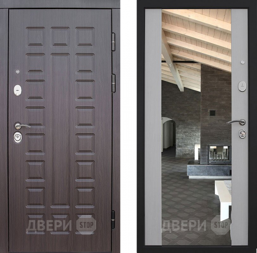 Дверь S01 2К Зеркало Лиственница белая в Звенигород