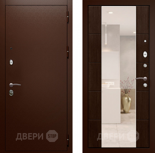 Входная металлическая Входная дверь с зеркалом Райтвер Президент Венге в Звенигород