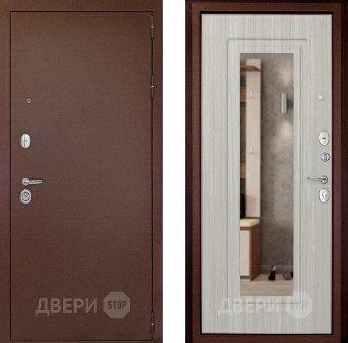 Входная металлическая Дверь (Дверной Континент) Гарант - 1 Зеркало Сандал белый в Звенигород