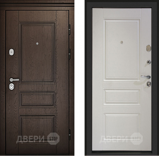Входная металлическая Дверь (Дверной Континент) Аликанте Белый ясень в Звенигород