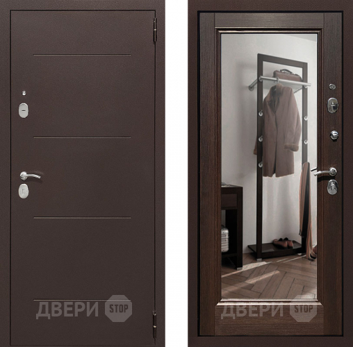 Дверь Престиж 100 с зеркалом Медь/Венге в Звенигород