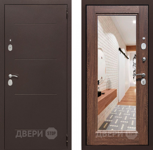 Дверь Престиж 100 с зеркалом Медь/Дуб филадельфия коньяк в Звенигород