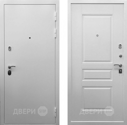 Входная металлическая Дверь Ратибор Бланко 3К Белый матовый в Звенигород