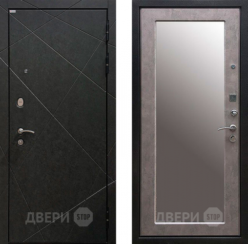 Дверь Ратибор Эстет 3К с зеркалом Бетон светлый в Звенигород