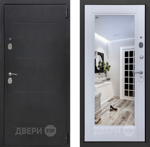 Дверь Престиж 100 с зеркалом Шелк/Лиственница белая в Звенигород