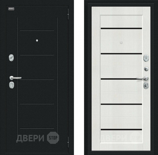 Дверь Bravo Борн Букле черное/Bianco Veralinga в Звенигород