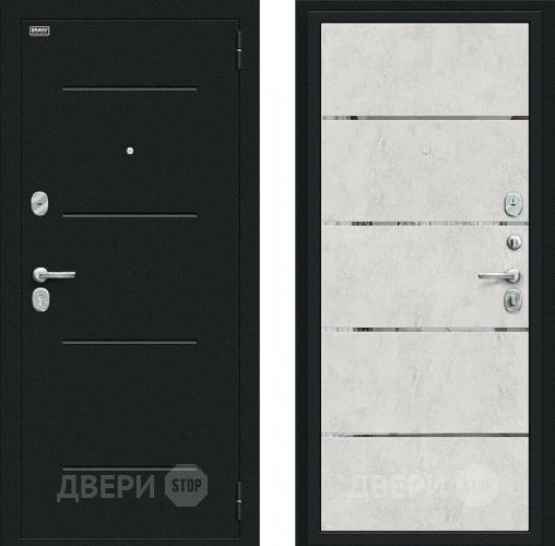 Входная металлическая Дверь Bravo Лайн Букле черное/Look Art в Звенигород