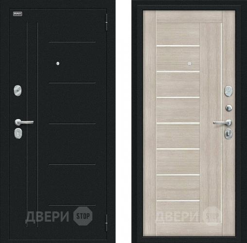 Входная металлическая Дверь Bravo Проф Букле черное/Cappuccino Veralinga в Звенигород