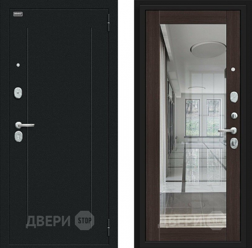 Входная металлическая Дверь Bravo Флэш Букле черное/Wenge Veralinga в Звенигород