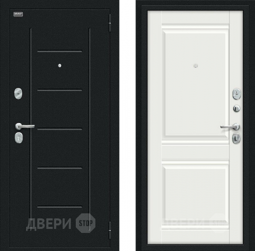 Входная металлическая Дверь Bravo Некст Kale Букле черное/Off-white в Звенигород