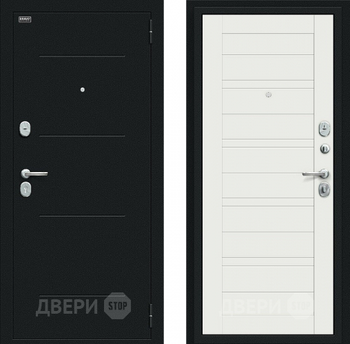 Входная металлическая Дверь Bravo Сити Kale Букле черное/Off-white в Звенигород