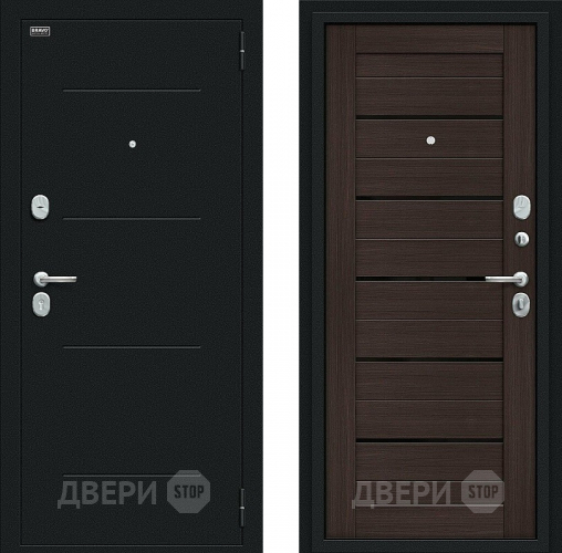 Дверь Bravo Техно Kale Букле черное/Wenge Veralinga в Звенигород