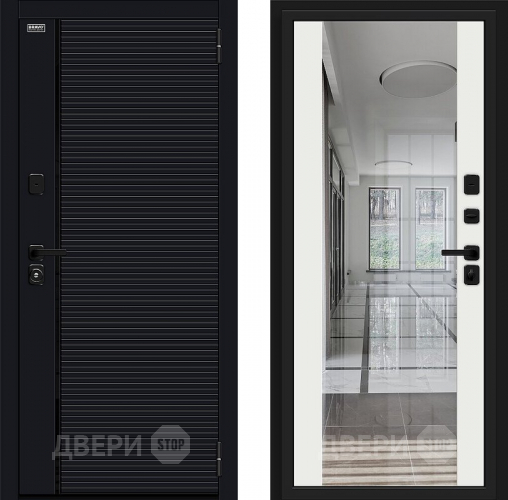 Входная металлическая Дверь Bravo Лайнер-3 Total Black/Off-white в Звенигород