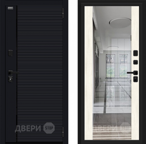 Входная металлическая Дверь Bravo Лайнер-3 Total Black/Nordic Oak в Звенигород