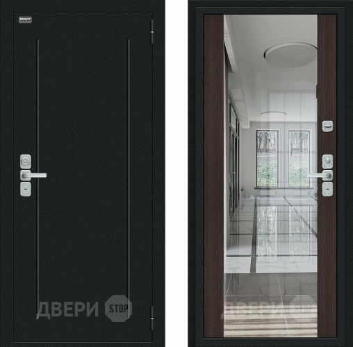 Входная металлическая Дверь Bravo Глори Букле черное/Wenge Veralinga в Звенигород