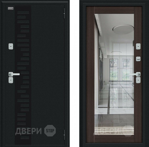 Входная металлическая Дверь Bravo Thermo Флэш Декор Букле черное/Wenge Veralinga в Звенигород
