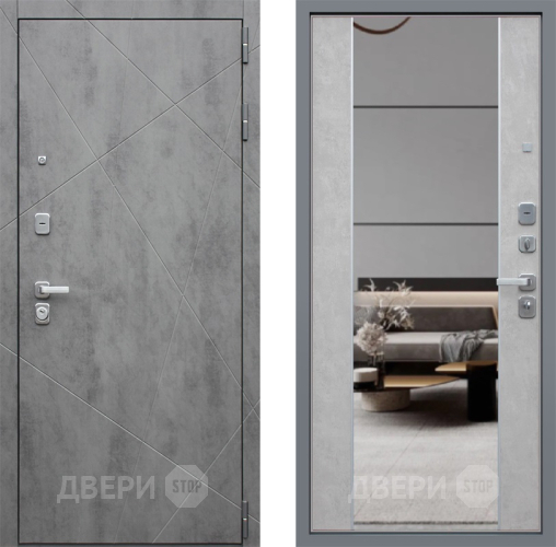Входная металлическая Дверь АСД Дуэт-Б с зеркалом  в Звенигород