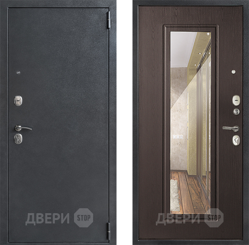 Входная металлическая Дверь Дверной Континент ДК-70 Зеркало Эко Венге в Звенигород