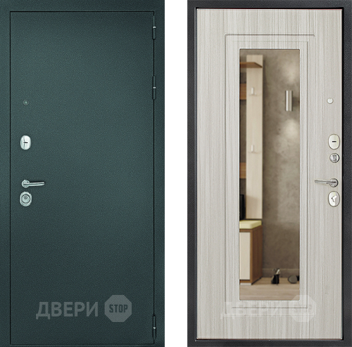 Входная металлическая Дверь Дверной Континент Рубикон Серебро Зеркало Сандал в Звенигород