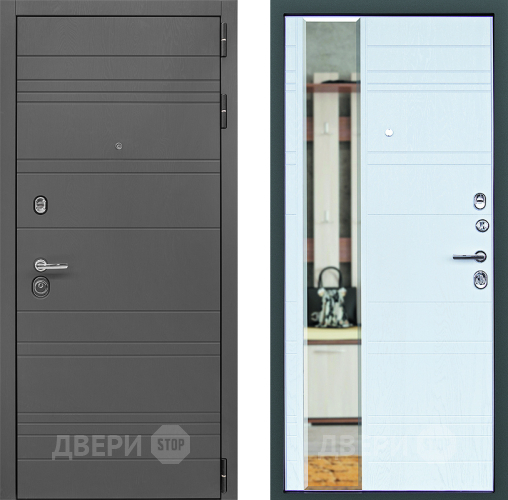Входная металлическая Дверь Дверной Континент Новелло Белый браш в Звенигород