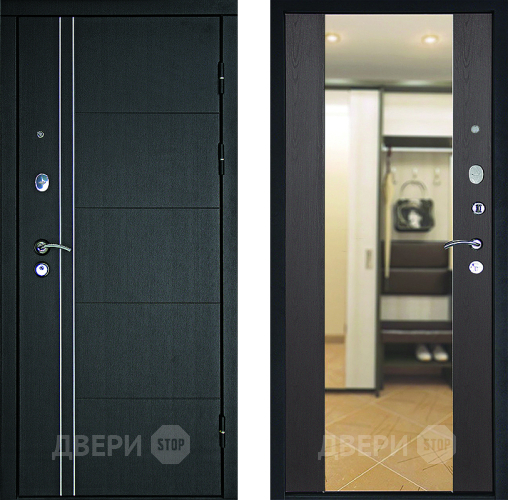 Входная металлическая Дверь Дверной Континент Тепло - Люкс Зеркало Венге в Звенигород
