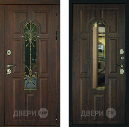 Входная металлическая Дверь Дверной Континент Лион Темный орех в Звенигород