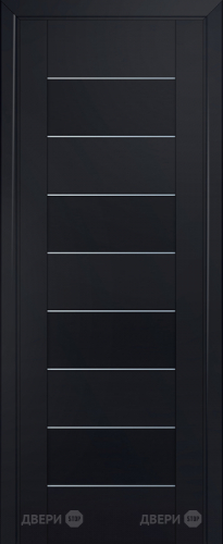 Межкомнатная дверь ProfilDoors 45U черный-матовый частично остекленная (графит) в Звенигород