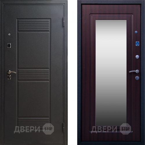 Входная металлическая Дверь СТОП ЗЕРКАЛО Венге в Звенигород
