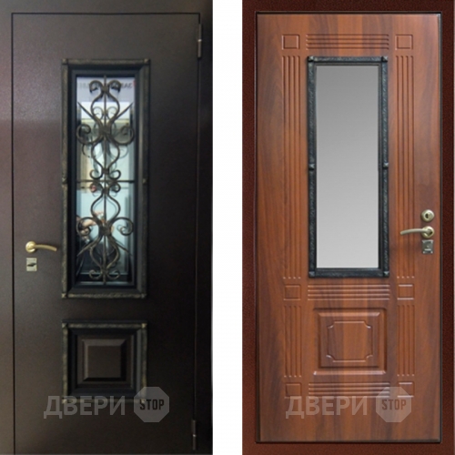 Дверь с ковкой и стеклом в Звенигород