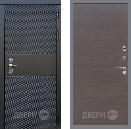 Входная металлическая Дверь Стоп БЛЭК CISA Гладкая венге поперечный в Звенигород