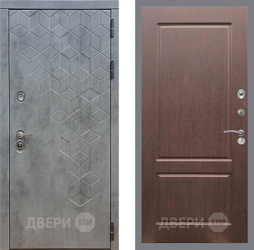Входная металлическая Дверь Стоп БЕТОН ФЛ-117 Орех премиум в Звенигород