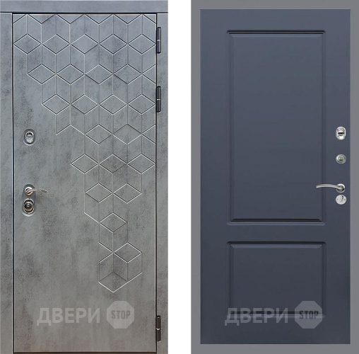 Входная металлическая Дверь Стоп БЕТОН ФЛ-117 Силк титан в Звенигород