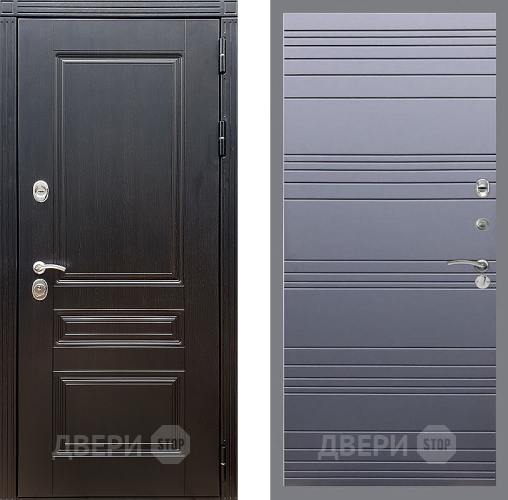 Входная металлическая Дверь Стоп МЕГАПОЛИС Лайн Силк титан в Звенигород