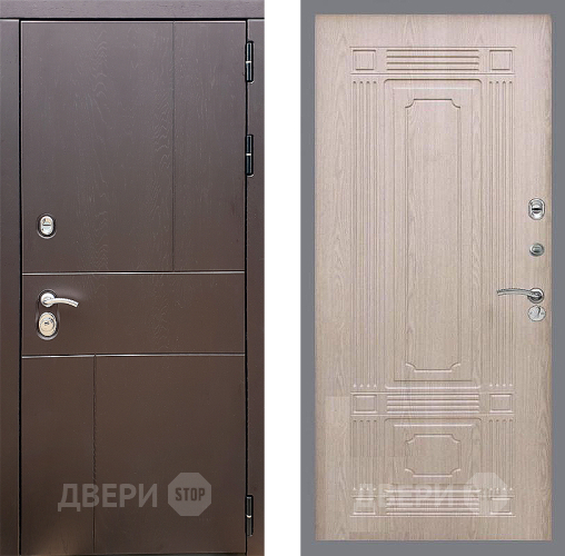 Входная металлическая Дверь Стоп УРБАН ФЛ-2 Беленый дуб в Звенигород