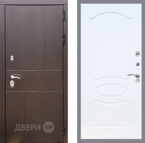 Входная металлическая Дверь Стоп УРБАН ФЛ-128 Белый ясень в Звенигород