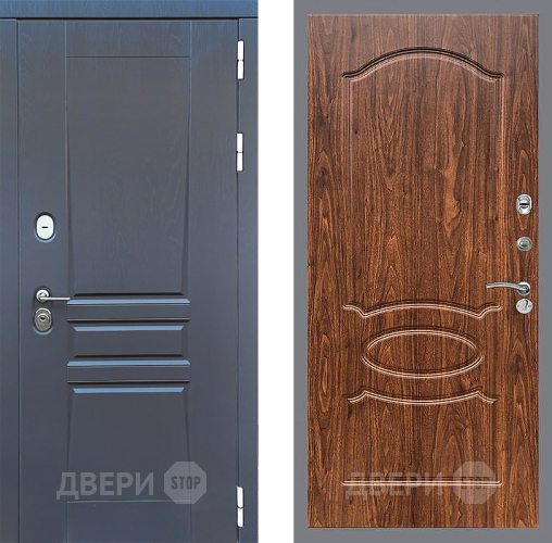 Входная металлическая Дверь Стоп ПЛАТИНУМ ФЛ-128 орех тисненый в Звенигород
