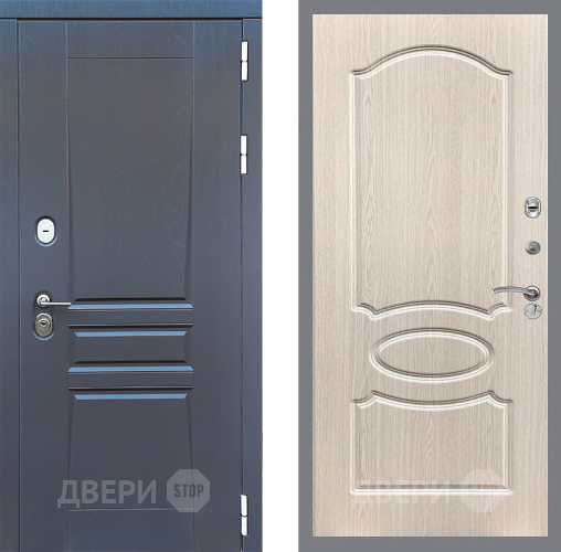 Входная металлическая Дверь Стоп ПЛАТИНУМ ФЛ-128 Беленый дуб в Звенигород