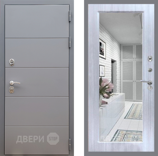 Дверь Стоп АРТ ГРАФИТ Зеркало Сандал белый в Звенигород