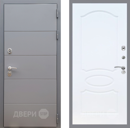 Дверь Стоп АРТ ГРАФИТ ФЛ-128 Белый ясень в Звенигород
