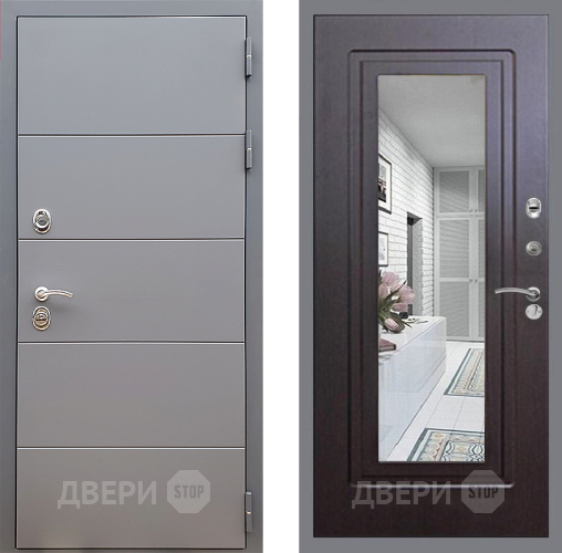 Входная металлическая Дверь Стоп АРТ ГРАФИТ Зеркало ФЛ-120 Венге в Звенигород