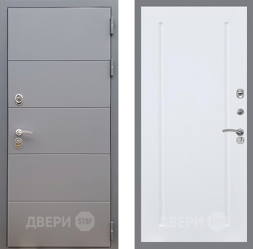 Входная металлическая Дверь Стоп АРТ ГРАФИТ ФЛ-68 Силк Сноу в Звенигород
