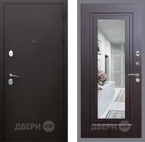Дверь Стоп КЛАССИК Шагрень Зеркало ФЛ-120 Венге в Звенигород