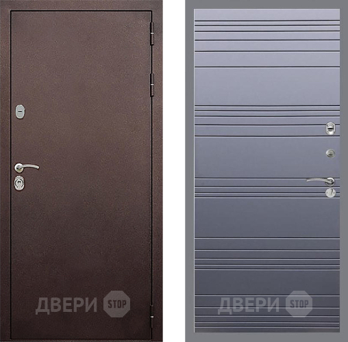 Входная металлическая Дверь Стоп КЛАССИК Медь Лайн Силк титан в Звенигород
