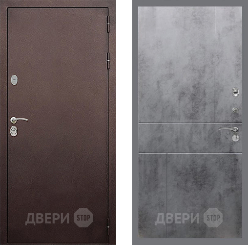 Дверь Стоп КЛАССИК Медь ФЛ-290 Бетон темный в Звенигород