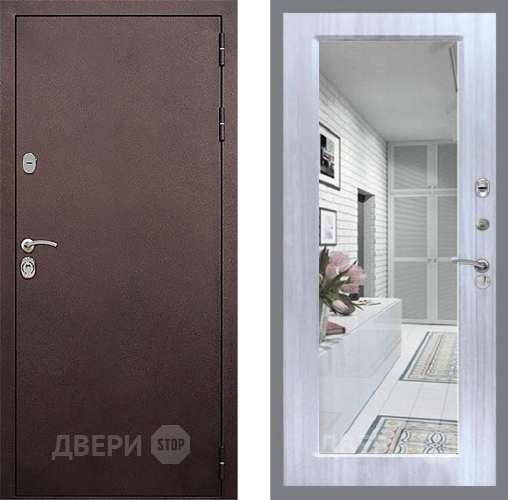 Дверь Стоп КЛАССИК Медь Зеркало Сандал белый в Звенигород
