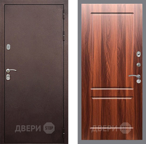 Входная металлическая Дверь Стоп КЛАССИК Медь ФЛ-117 Итальянский орех в Звенигород
